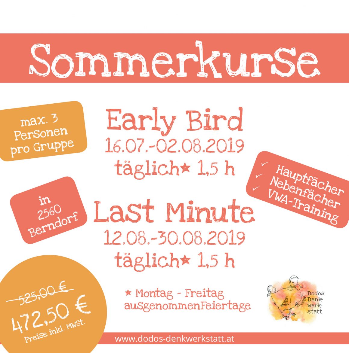 Sommerkurse 2019 Dodos Denkwerstatt Berndorf Triestingtal Niederösterreich